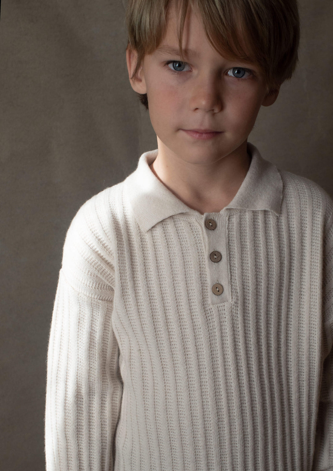 Popelin Off White Knit Polo
