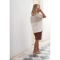 Popelin Sand Mandarin Collar Shirt