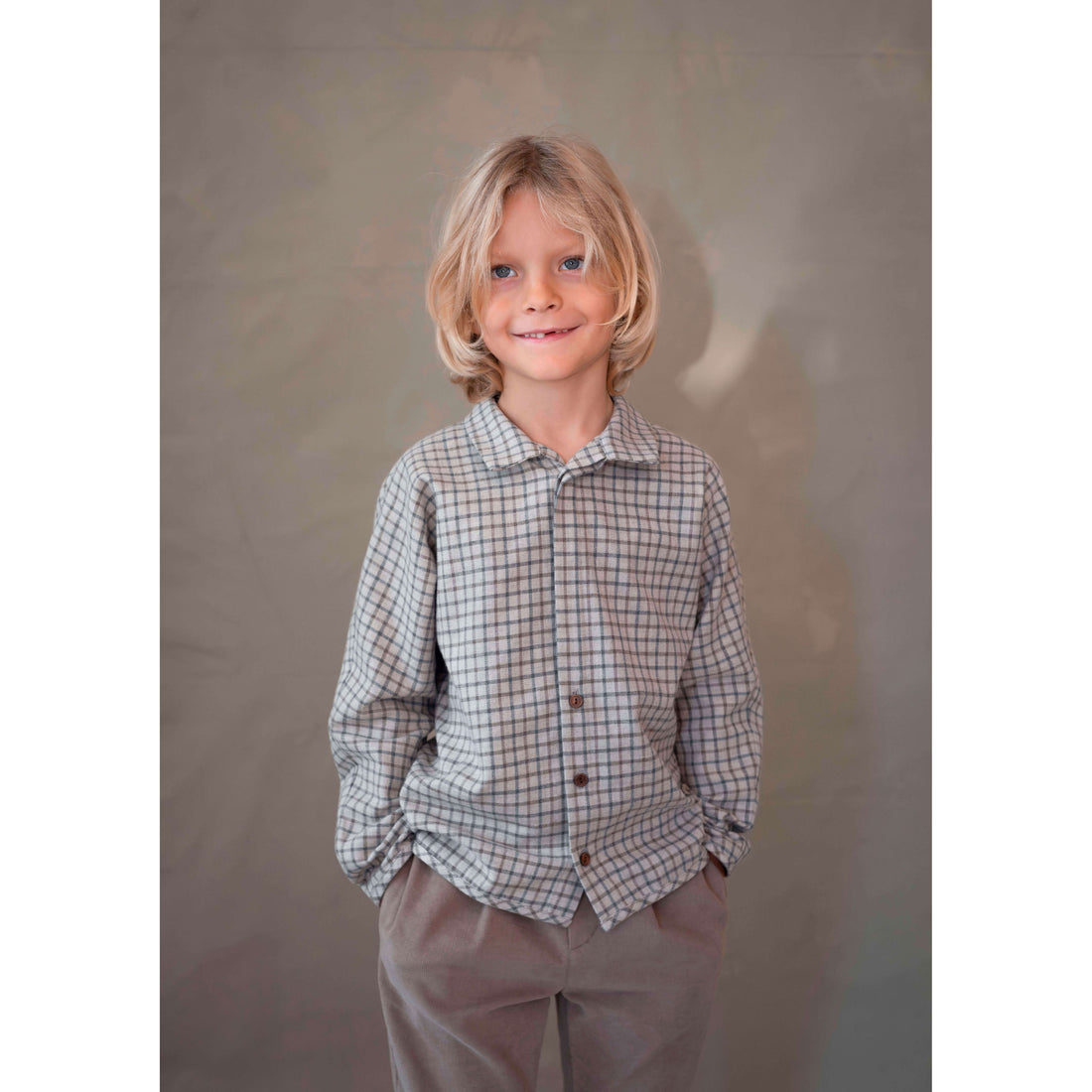 Popelin Multi Coloured Plaid Button Down Shirt