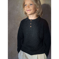 Popelin Dark Grey Textured Knit Polo