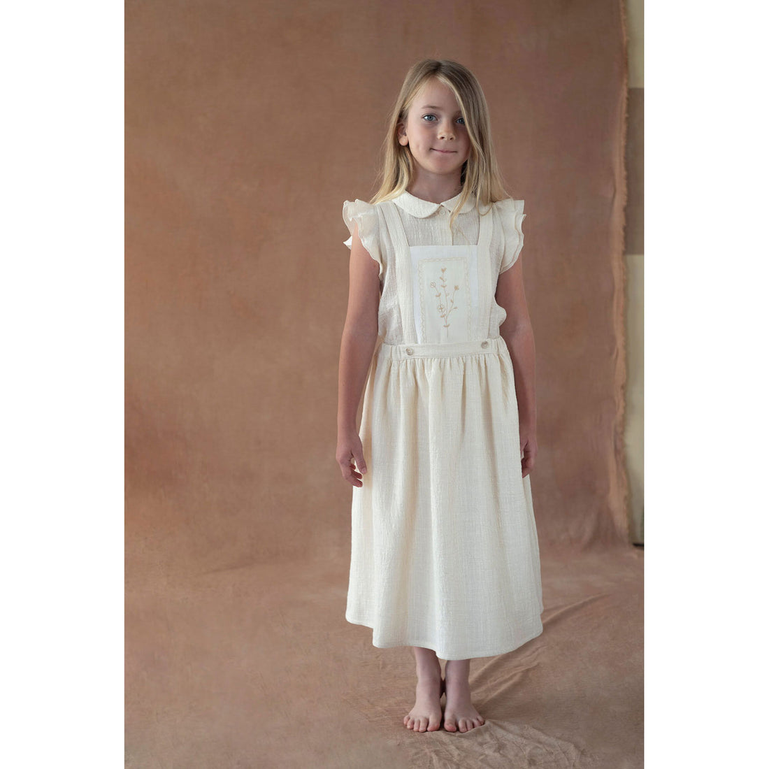 Popelin Off White Midi Embroidered Jumper