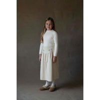 Popelin Off White Funnel Collar Rib Pullover