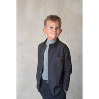 Popelin Grey Melange Funnel Collar Rib Pullover