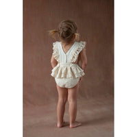Popelin Off White Ruffle Romper