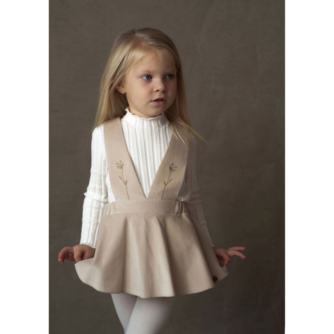 Popelin Beige Velvet Romper