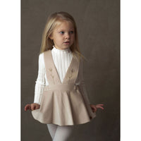 Popelin Beige Velvet Romper