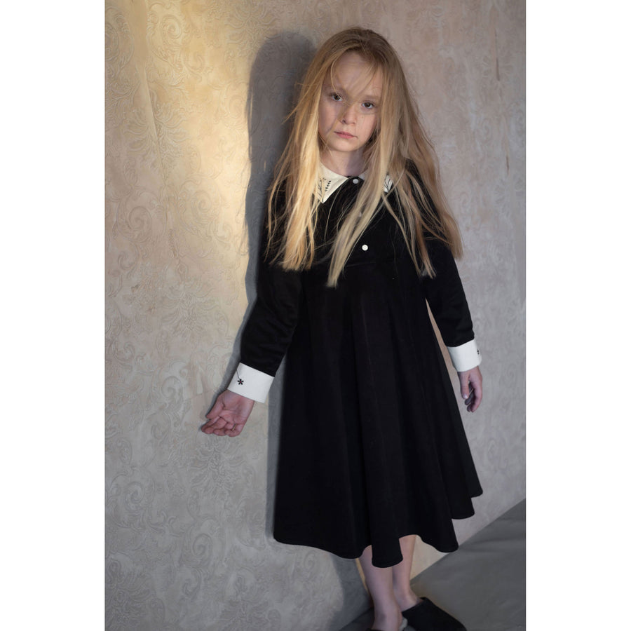 Popelin Black Velvet Dress