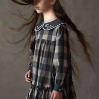 Popelin Taupe Check  Dress