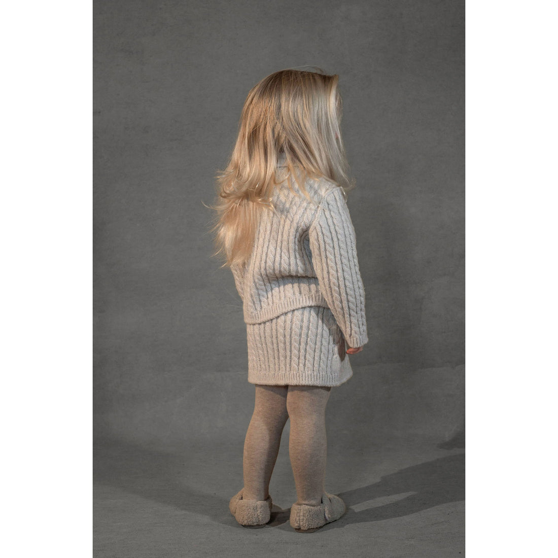 Popelin Off White Knitted Skirt