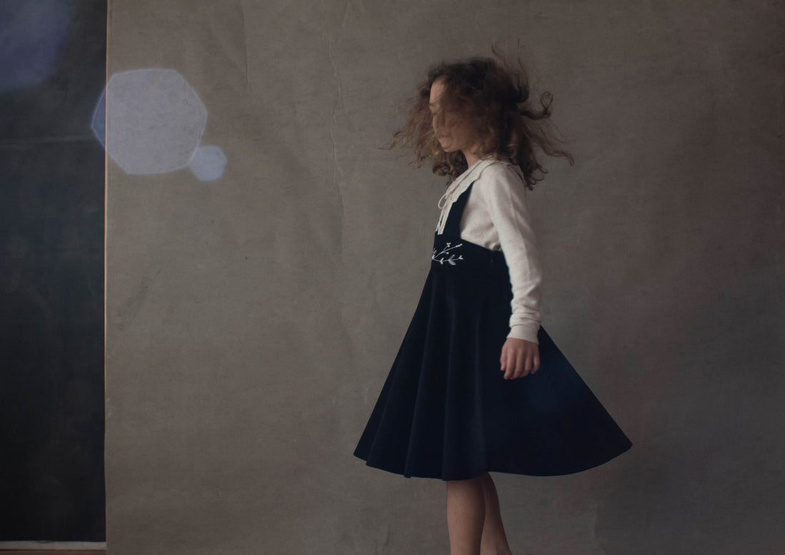Popelin Black Dungaree Dress
