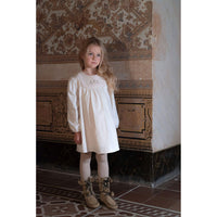 Popelin Off White Embroidered Yoke Dress