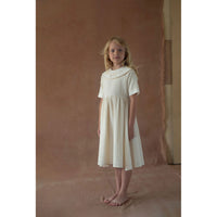 Popelin Off White Embroidered Short Dress