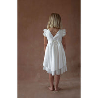Popelin White Crossover Short Dress