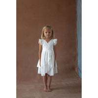 Popelin White Crossover Short Dress