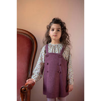 Popelin Wine Red Wool Bib Dress
