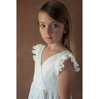 Popelin White Crossover Midi Dress