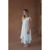Popelin White Crossover Midi Dress