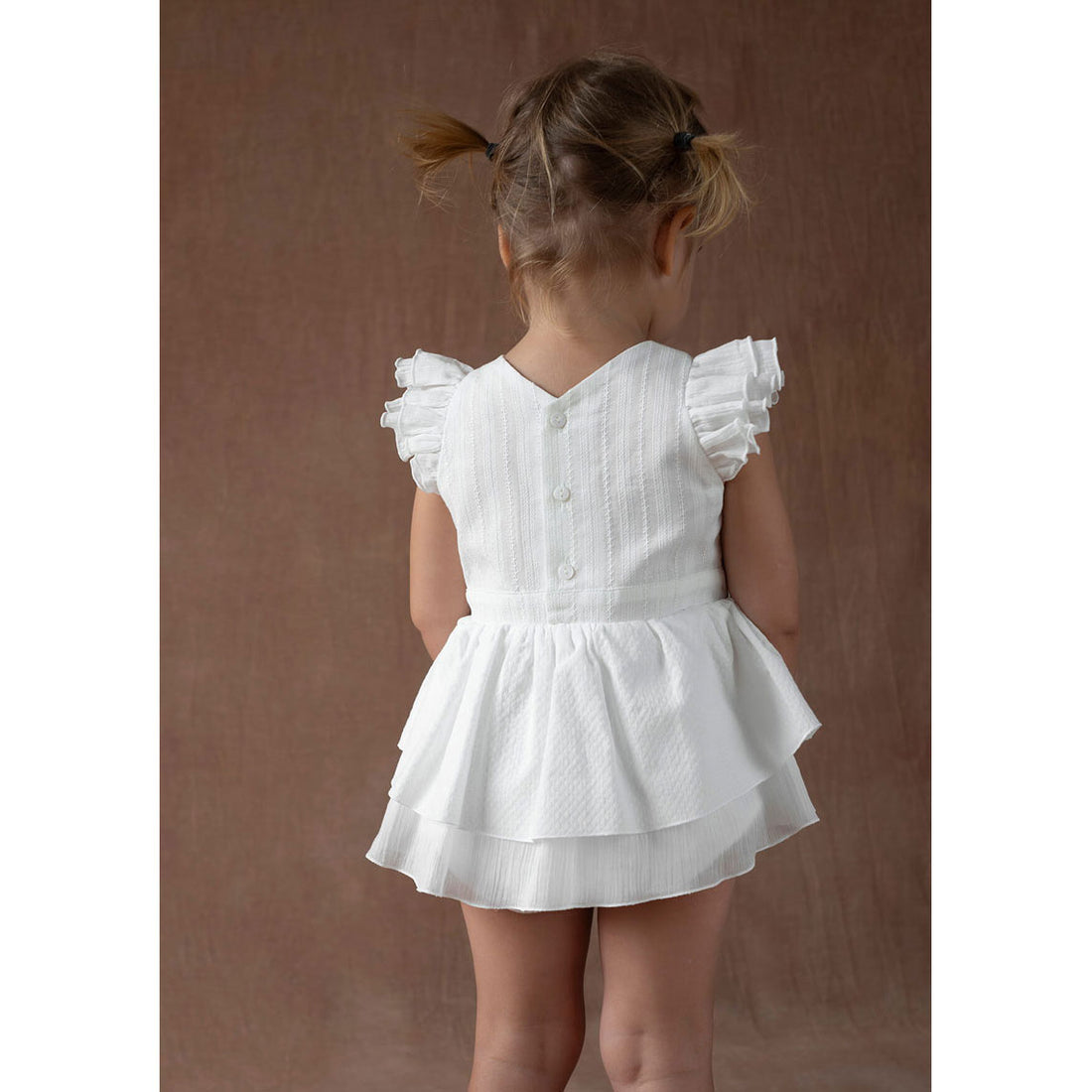 Popelin White Crossover Romper