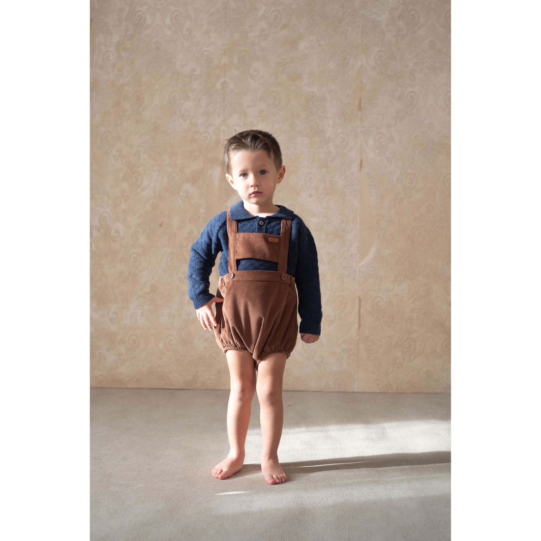 Popelin Ochre Coloured Corduroy Romper