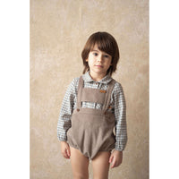 Popelin Taupe Corduroy Romper