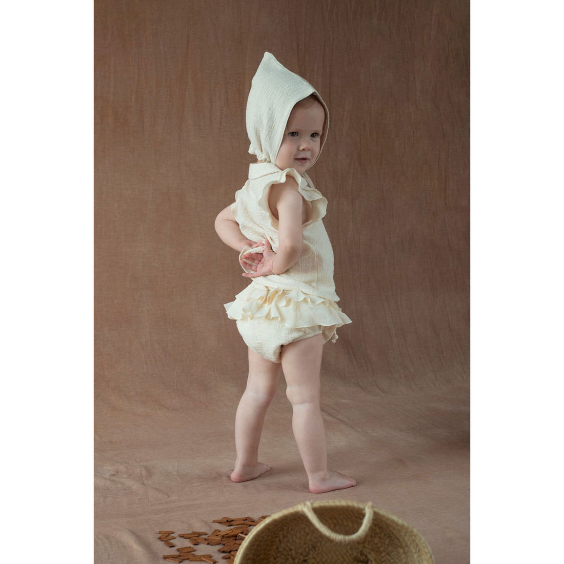 Popelin Off White Double Frill Culotte