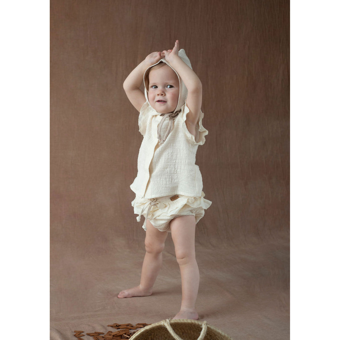 Popelin Off White Double Frill Culotte
