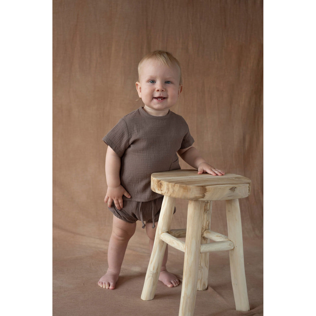 Popelin Brown Organic Pocket Shirt