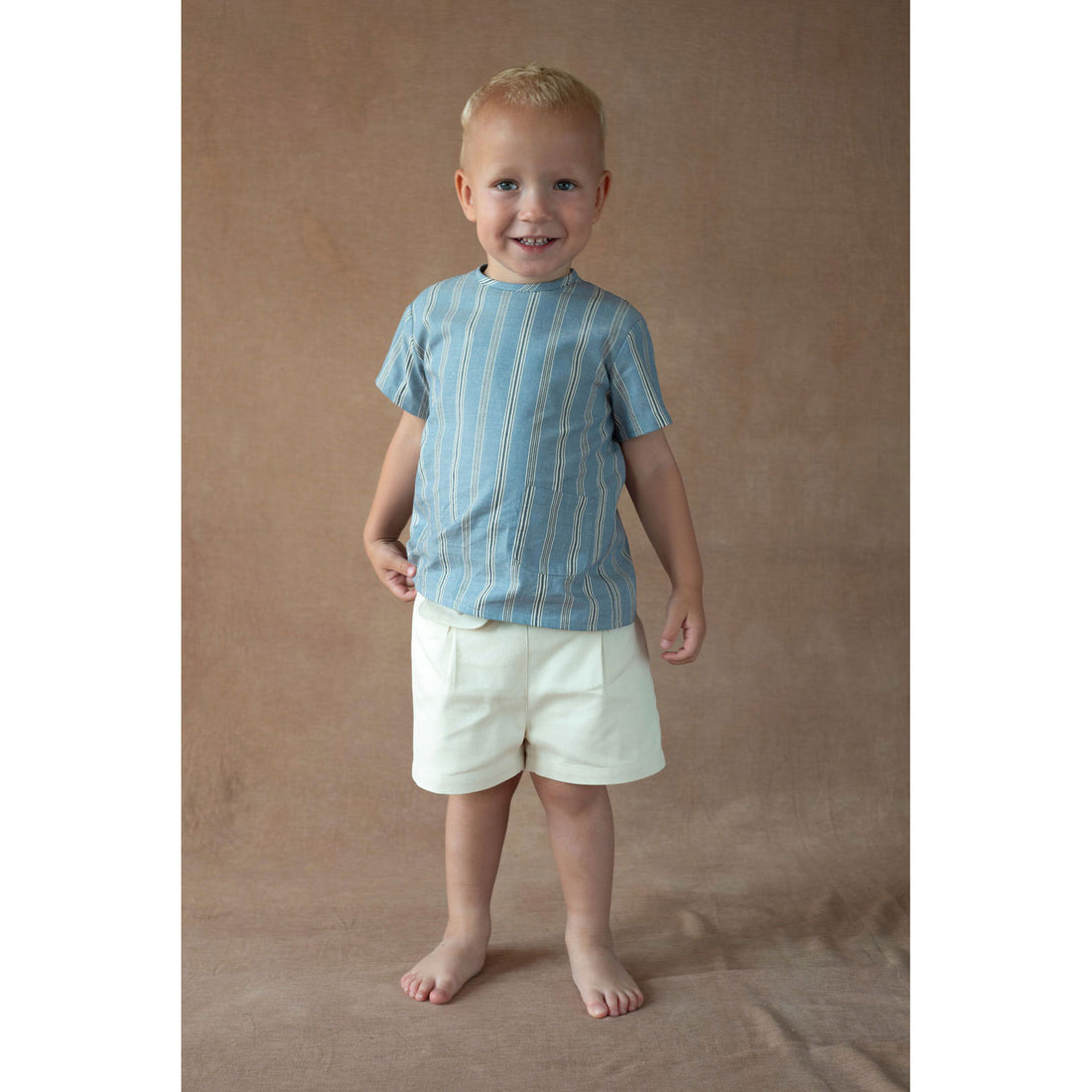 Popelin Blue Striped Pocket Shirt