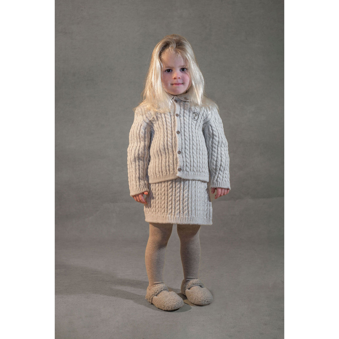 Popelin Off White Knitted Cardigan