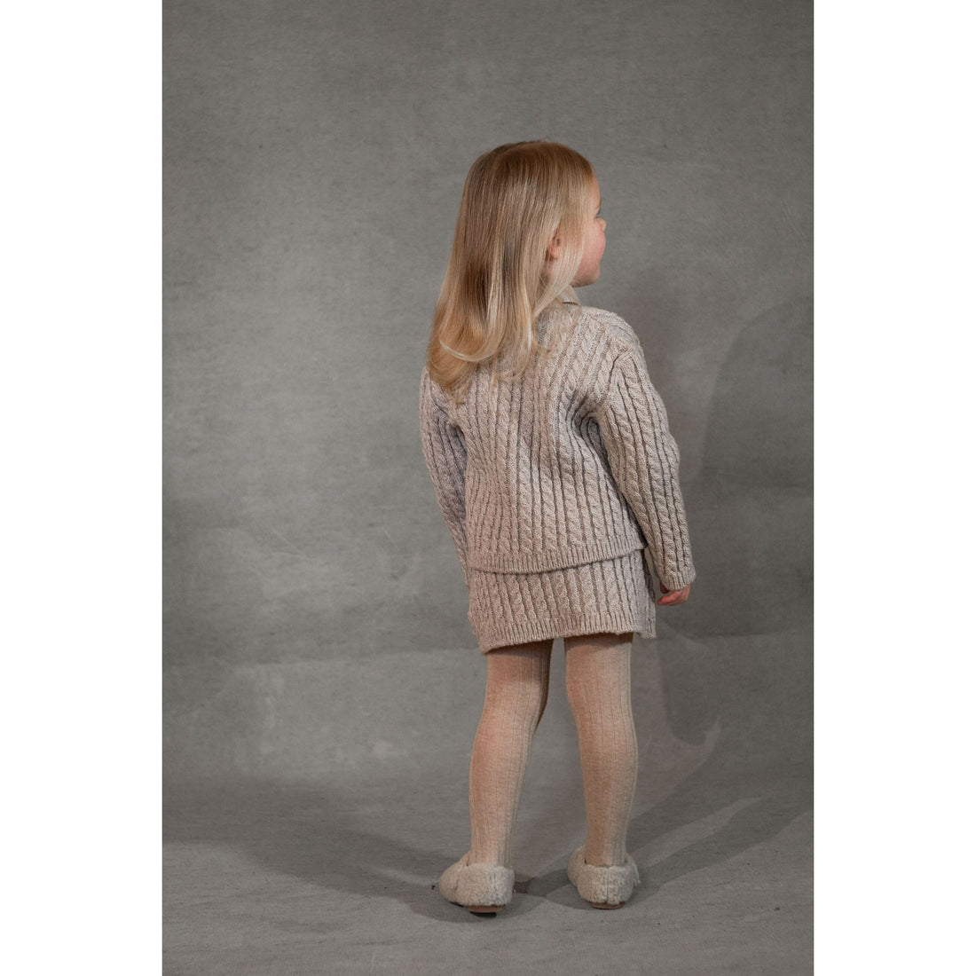 Popelin Sand Knitted Cardigan