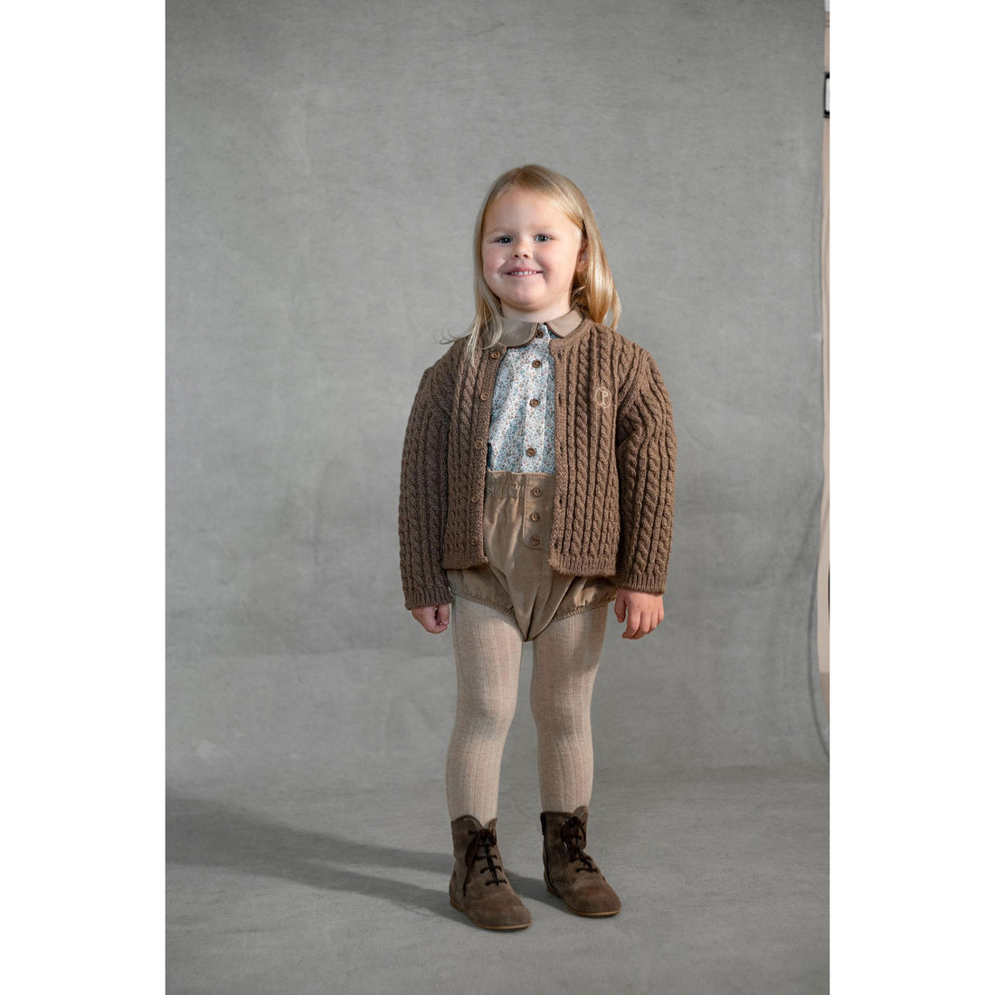 Popelin Brown Knitted Cardigan