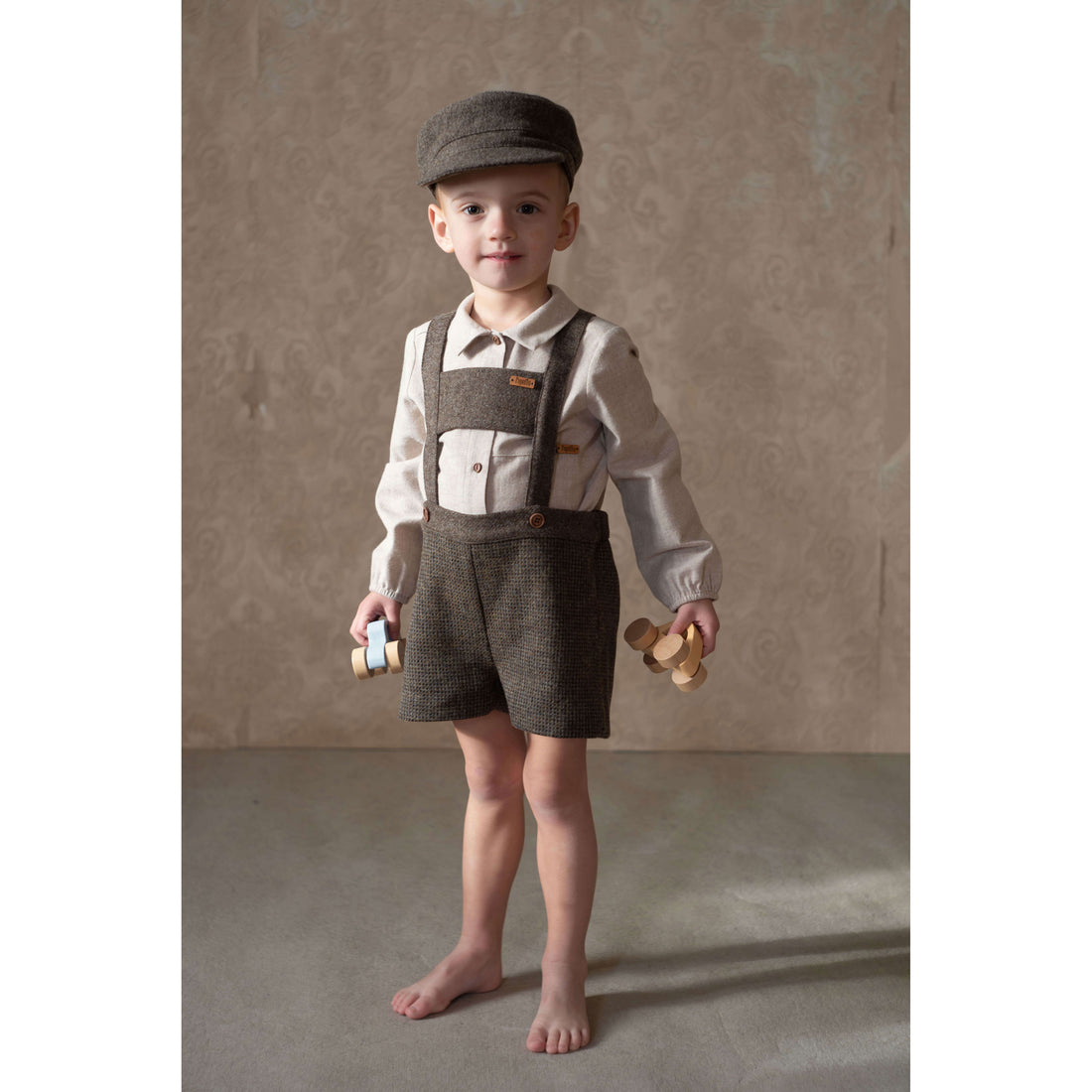 Popelin Multi Coloured Suspender Shorts