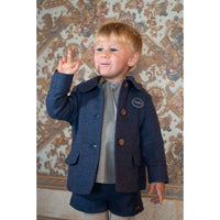 Popelin Blue Woollen Coat