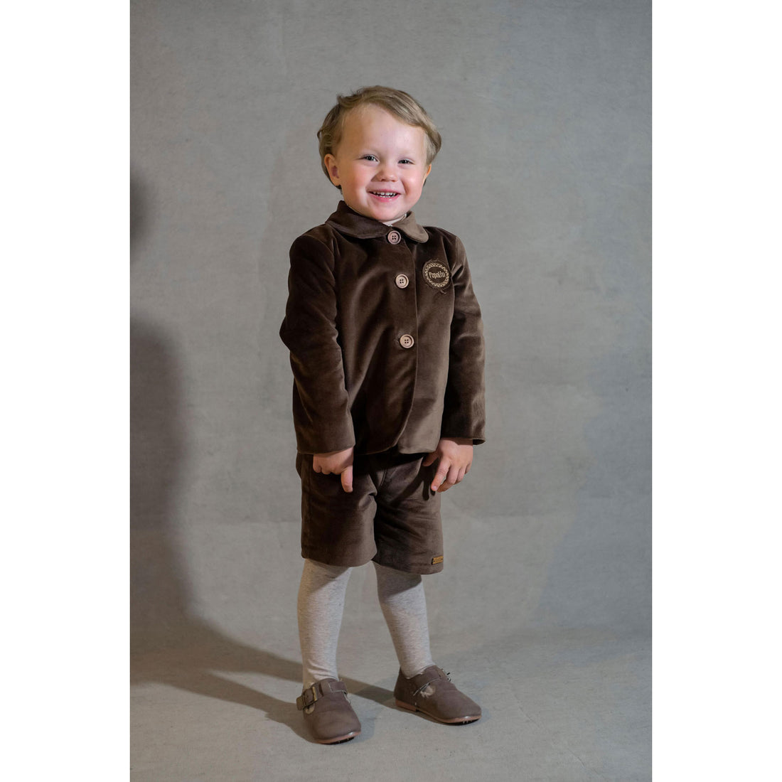 Popelin Brown Velvet Shirt Coat