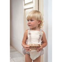 Popelin Off White Dungaree Romper