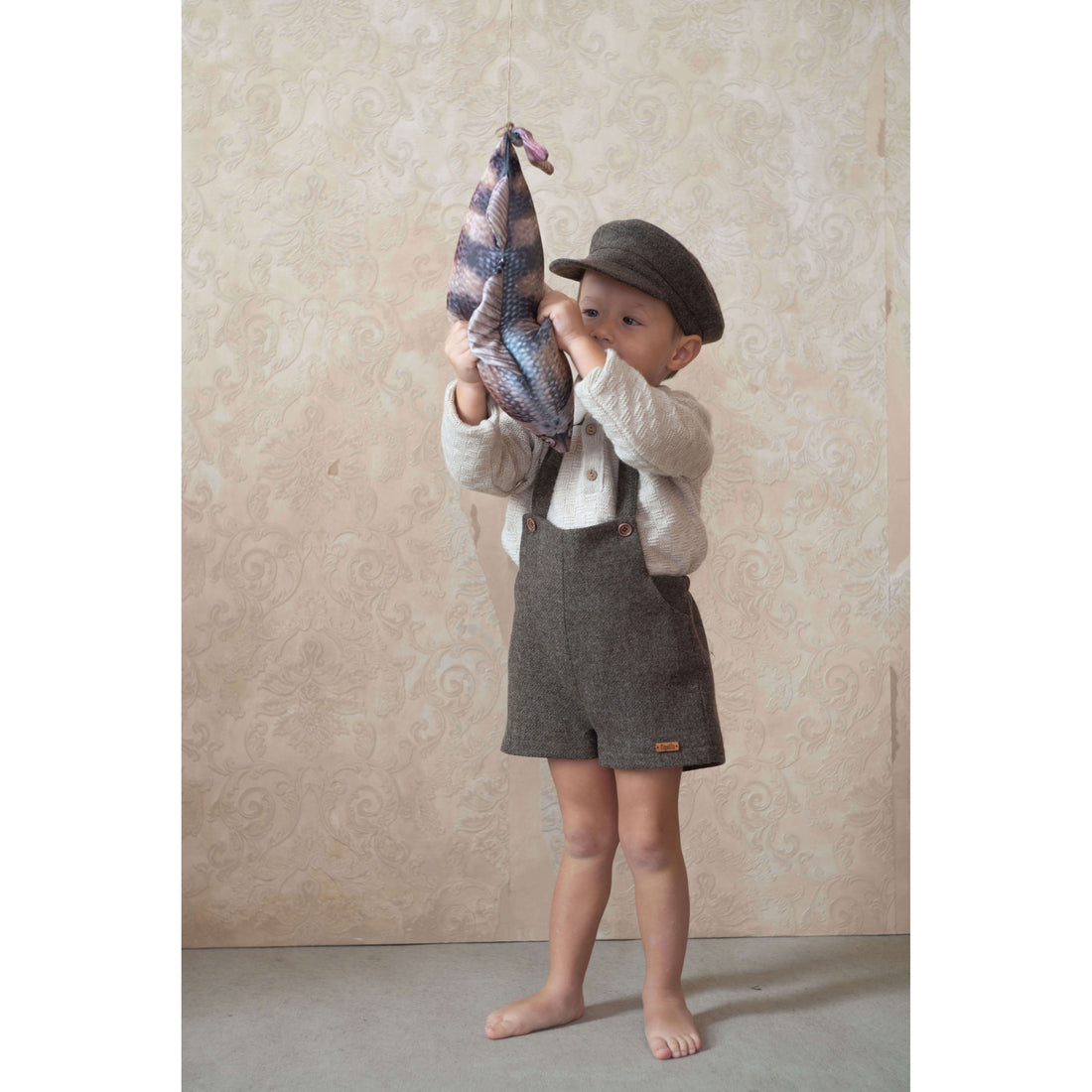 Popelin Brown Wool Suspender Shorts – Ladida