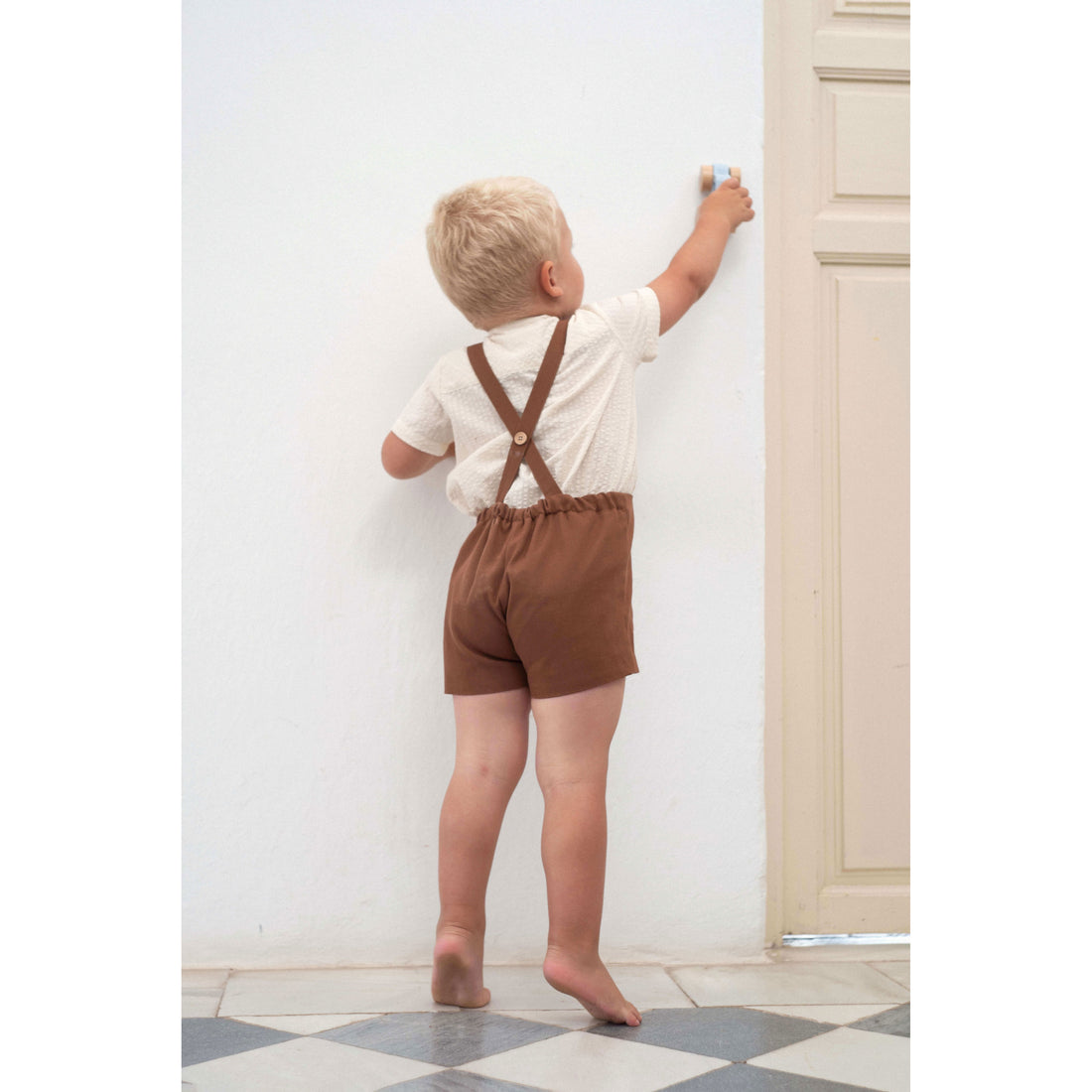 Popelin Off White Shirt Romper