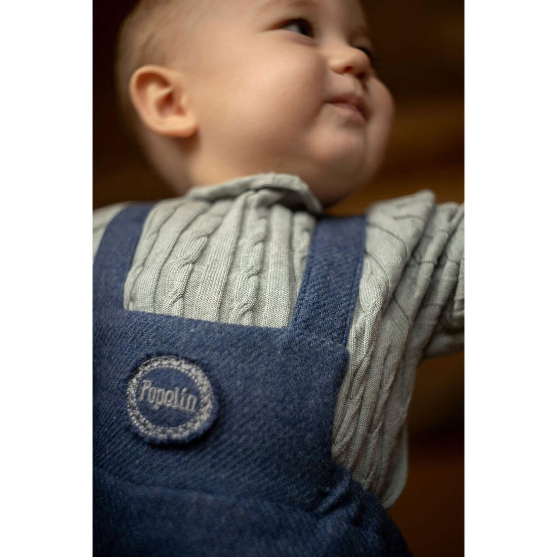 Popelin Blue Woolen Dungarees Shorts