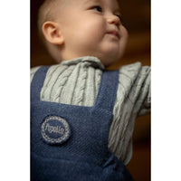 Popelin Blue Woolen Dungarees Shorts