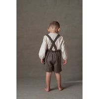Popelin Brown Herringbone Crossover Strap Shorts