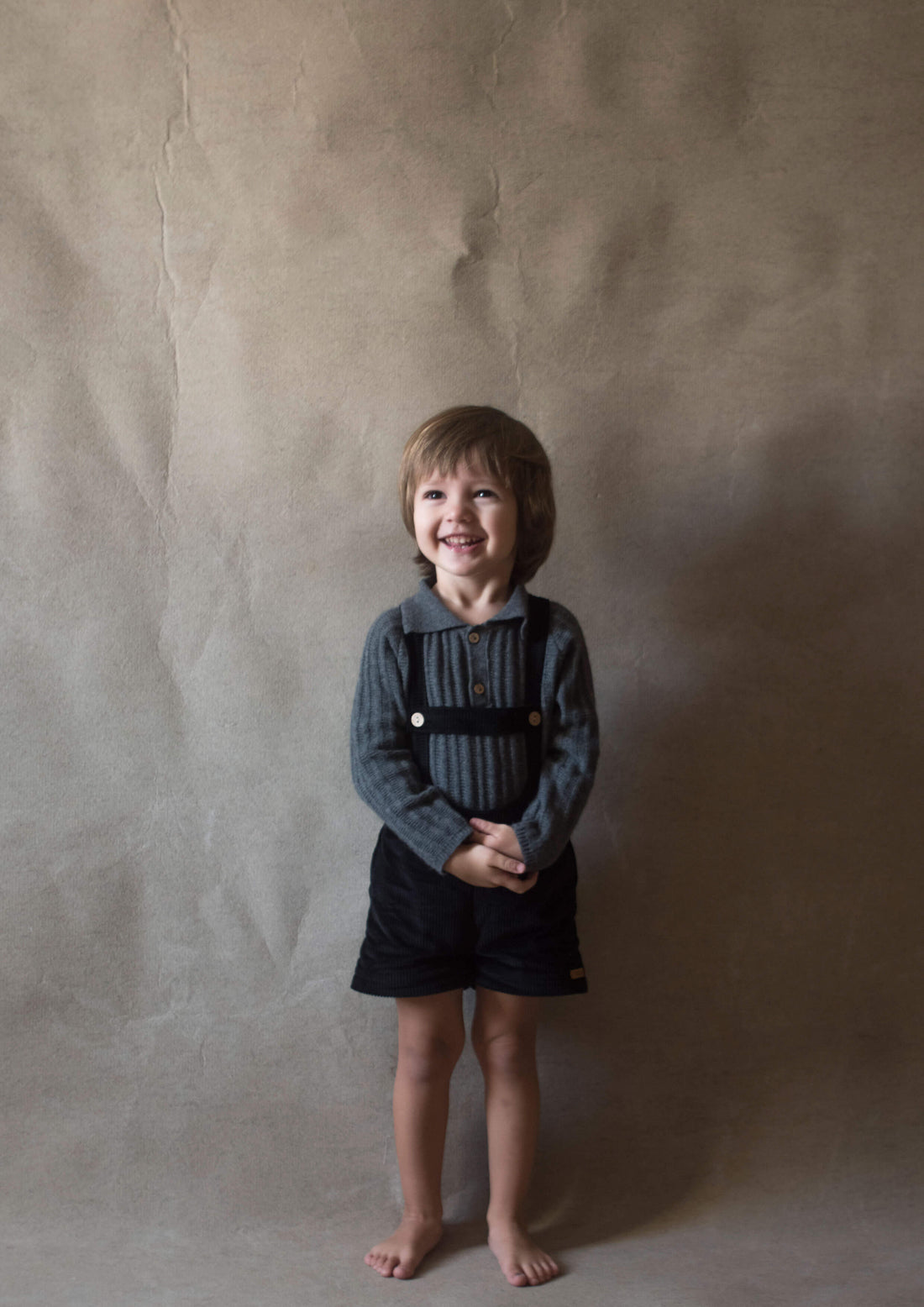 Popelin Black Short Dungarees