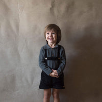 Popelin Black Short Dungarees