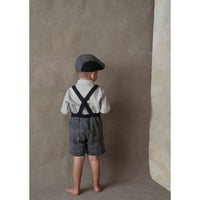Popelin Grey Plaid Crossover Strap Shorts