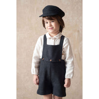 Popelin Dark Grey Wool Suspender Shorts
