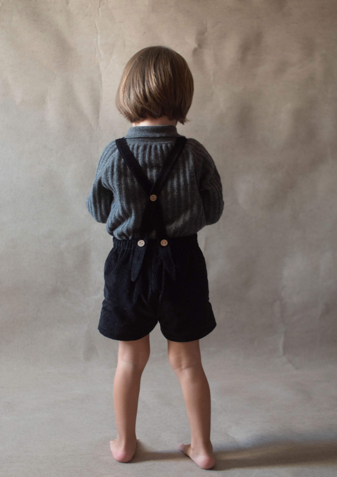Popelin Black Short Dungarees
