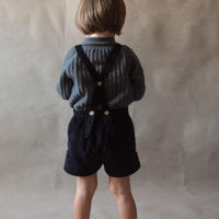 Popelin Black Short Dungarees