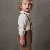 Popelin Ochre Short Dungarees