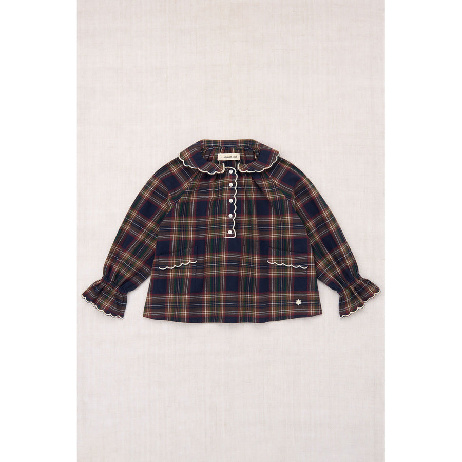 Misha and Puff  Ink Plaid Monroe Top