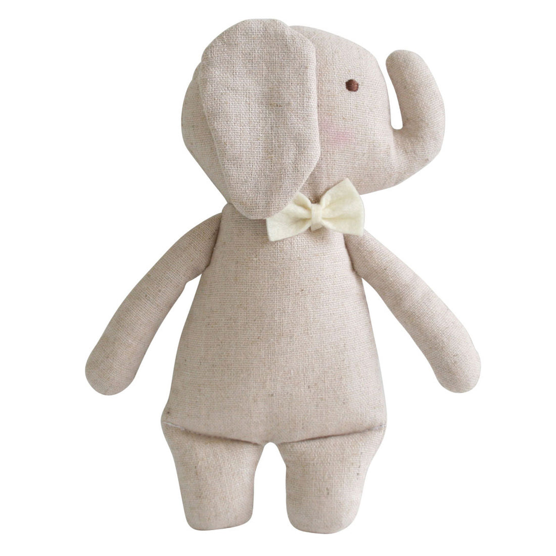 Alimrose Linen Mini Rattle 18cm Elephant