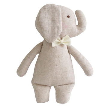  Linen Mini Rattle 18cm Elephant